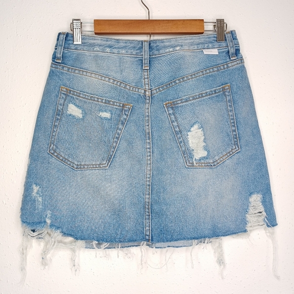Free People Boyish by Her Corey Sz 28 Distressed Denim Skirt - Picture 3 of 15